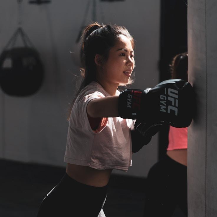 Professional gym interior with weight equipment
